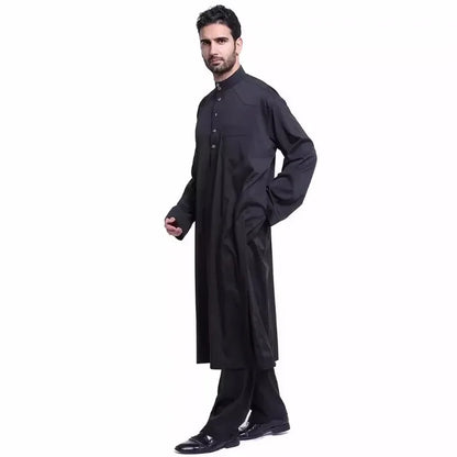 Islamic Men's Robe Set - Full Length Jumpsuit Suitable for Daily Prayer Moderate Cultural Attire for Community Travel