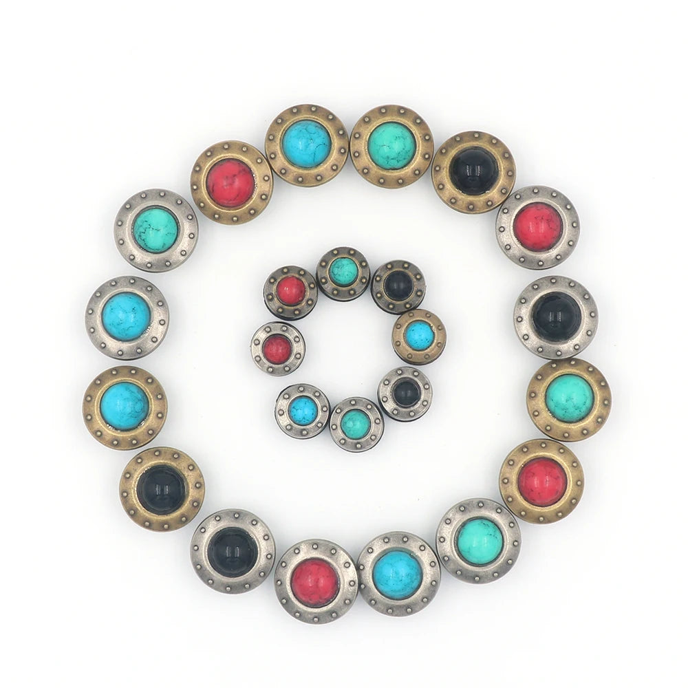 Shoe 크로크 Decorations Charm Detachable Pines Simulated Turquoise Metal Accessories Pins Hole Sandals Ornament Gift 1 Set 16 Pcs