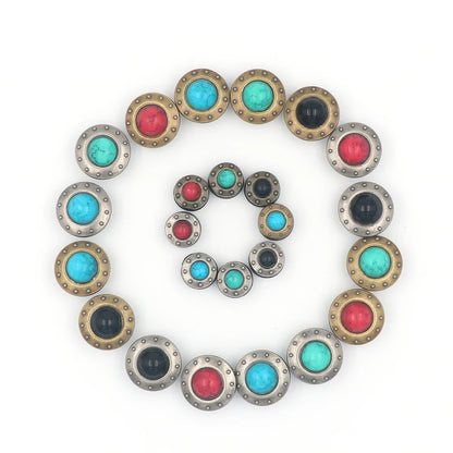 Shoe 크로크 Decorations Charm Detachable Pines Simulated Turquoise Metal Accessories Pins Hole Sandals Ornament Gift 1 Set 16 Pcs