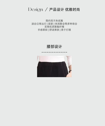 Miyake Pleated Fall Women Pants New High-waisted Thin Casual Pants Temperament Fashion Versatile Office Commuting Women's Pants