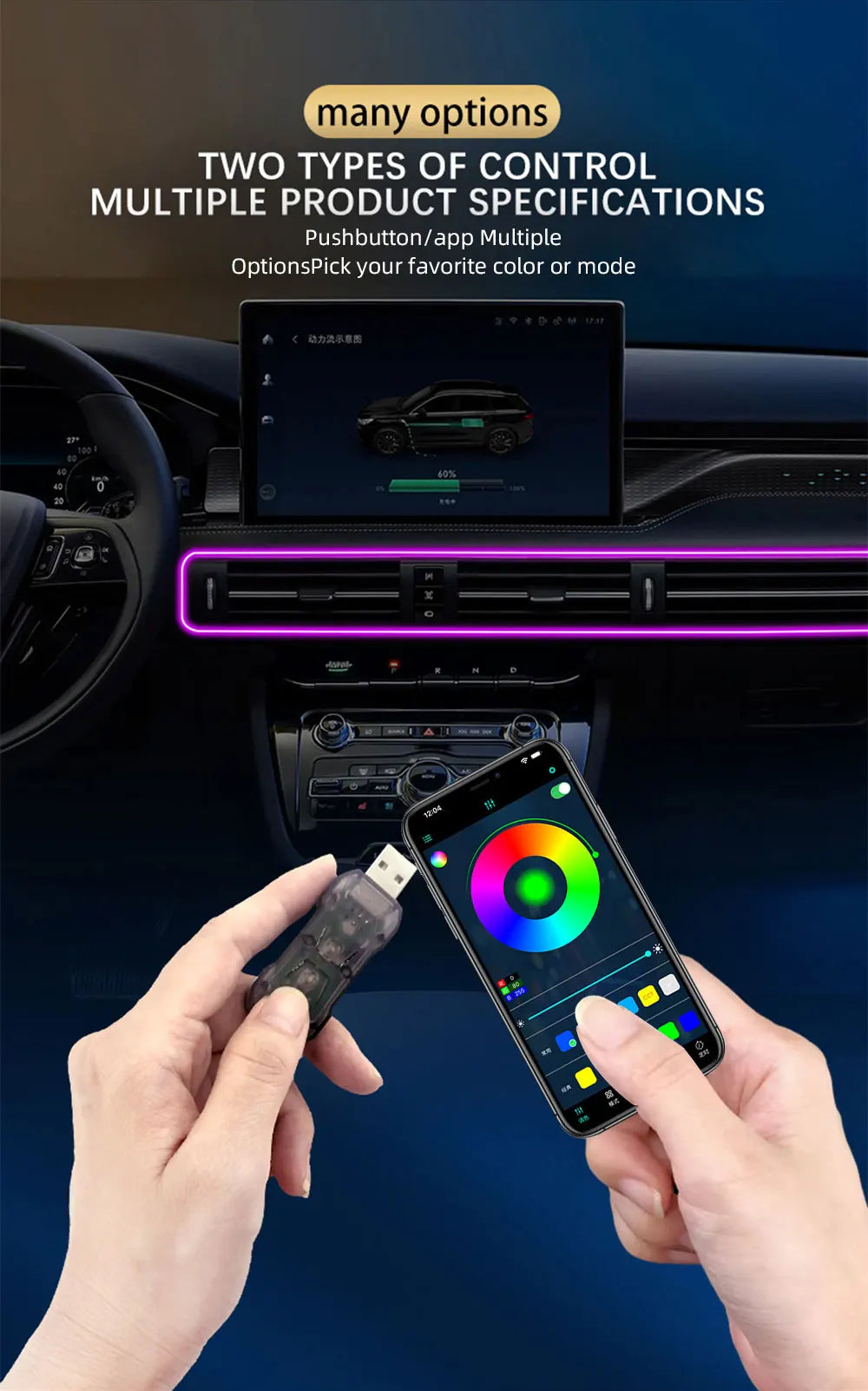 1M 3M 5M Car Fiber Optic led strip Atmosphere light for flexible AUTO interior Lamp Party decoration lights Neon strips 5V USB