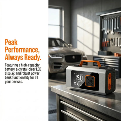 800A FHKJ 5-in-1 Car Jump Starter Air Pump Compressor Power Bank Starting Device Portable Battery Boosters Roadside Emergency