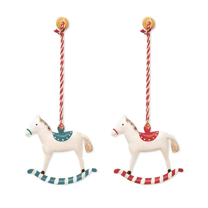 Aizulhomey Metal Christmas ornaments double-sided hand painted iron pendant christmas tree decoration gifts arts handicraft