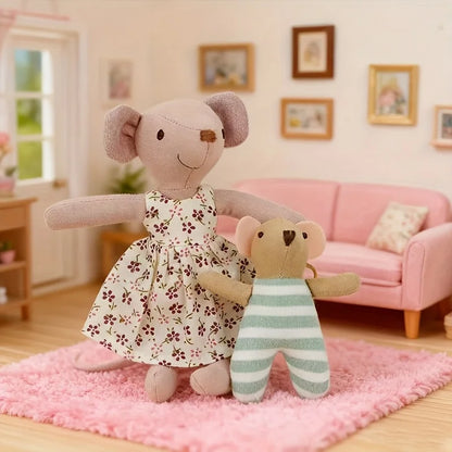 2/3 Pcs, 15/9.5 Cm Tall Interchangeable Mouse Dolls for Dollhouse Miniature Scene Decoration, Christmas and New Year Gifts