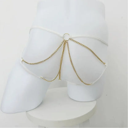 Men's sexy gold chain underwear, low-rise men's sexy thong