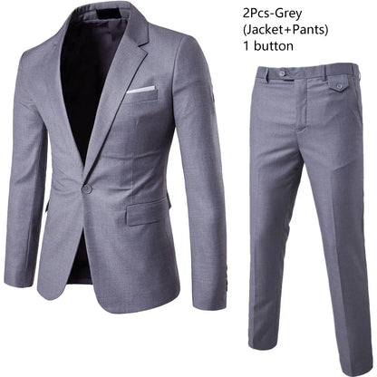 Men Suits Wedding 3 Pieces Elegant 2 Outfit Set Blazers Fashion  Business Classic Jackets Vest Pants 2024 Formal Clothing