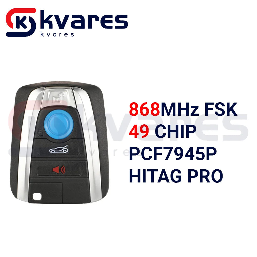 CHWARES 315/433/868 3+1/4 Button Smart Remote Car Key Shell Fob Case For BMW I3 I8 2014 2015 2016 2017 2018 With Uncut Key Blade