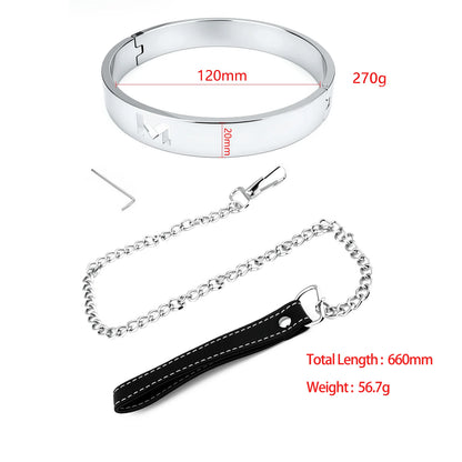 BDSM Collar Metal Bondage Collar Slave, 2 Size Neck Coller Sex Slave Role Play Necklace For Women Restraint BDSM Bondage Toys