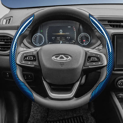 Suitable for Chery Carbon Fiber Texture Steering Wheel Cover with Segmented Quick-Release Design, Durable, for Models Such as Tiggo 2 3 4 7 8 9 Pro Max Csh Arrizo 6 Cross C5 J6 E5 Omoda 5 Gt Eq7