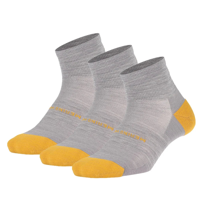 ZEALWOOD Merino Wool Running Socks Men Women No Show/Ankle/Crew Anti-blister Cushion Athletic Socks Ultra-Light Tennis 1/3 Pairs