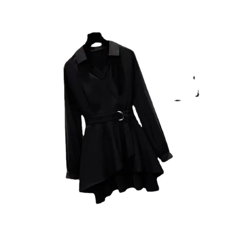 Slimming Effect Long Sleeve Women's Shirt Waist Cinching Fashionable plus Size Summer Shirt Polyester Material Casual Style