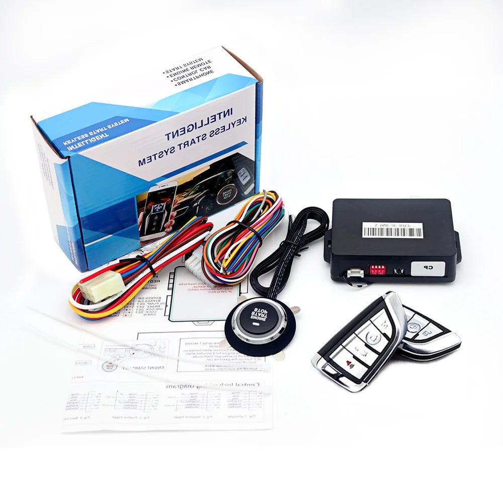 Universal Car Alarm Auto Start Stop System Remote Control Engine Ignition Autostart Kit Keyless Push Start System Car Accessorie
