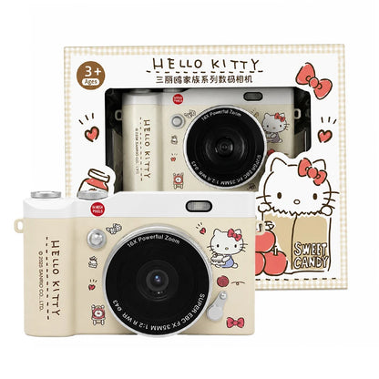 Sanrio Official Ccd Digital Camera with Flip Screen, Hd, Perfect for Students, Travel, Vlogging, and Beginner Photography