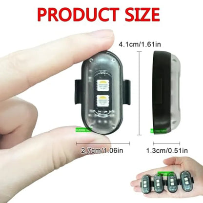 Wireless Strobe Lights with Remote Control Motorcycle Car LED 8 Colors Anti-Collision USB Charing Waterproof Interior Emergency