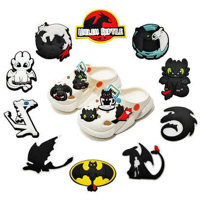 16-100Pcs Cartoon Dragon Shoe Charms For Slides Clog Sandals Toothless Shoe Decorations Accessories For Christmas Birthday Gift