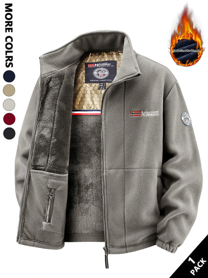 Men's Fleece Jacket, Soft and Skin-Friendly, Heat-Retaining and Wind-Resistant, Suitable for Daily Commuting, Home Leisure, Outdoor Walking, Casual Gatherings with Friends, Layering in Autumn and Winter, and Short Trips