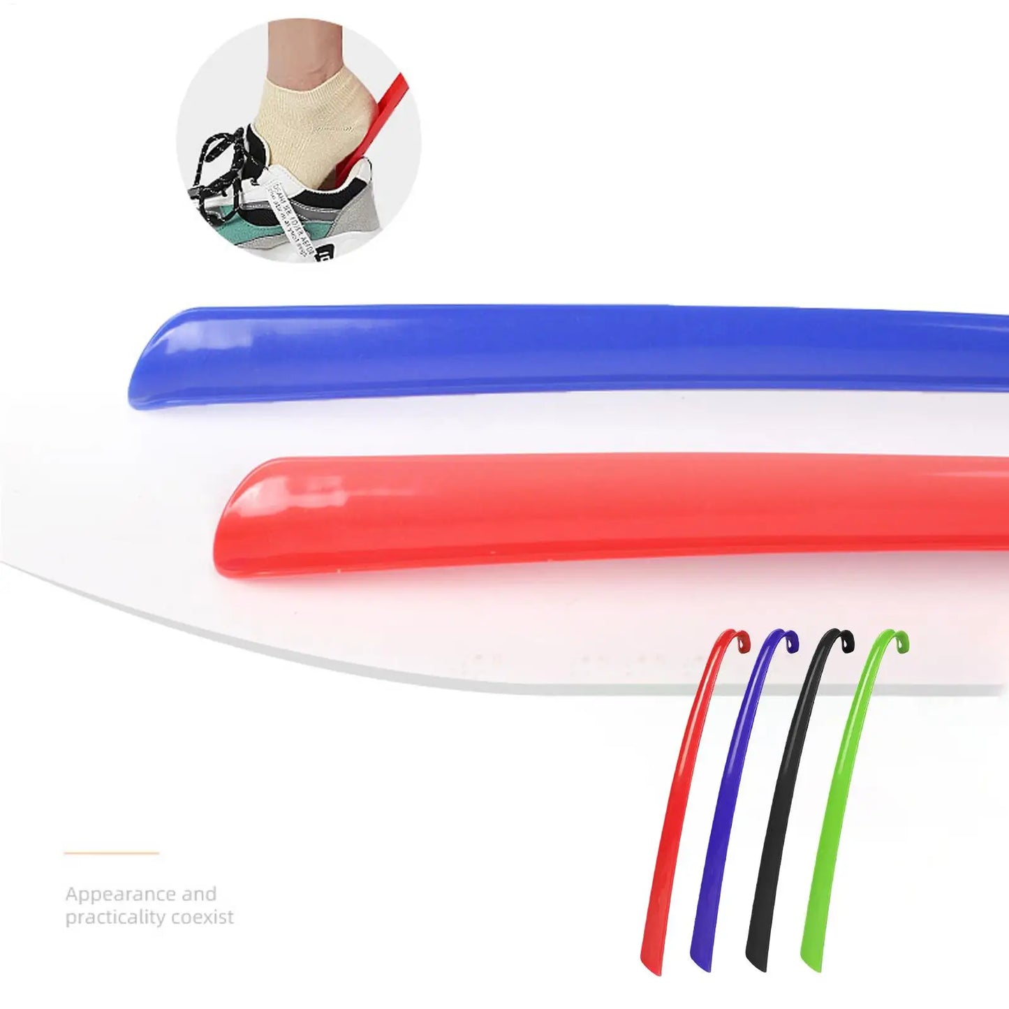 1PCS Easy To Use Plastic Long Handle Shoes Horn Artifact Pull Pumping Shoes Professional Women Men Shoe Horn Shoes Spoon