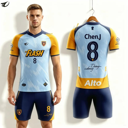 Custom Sublimation Printing Football Jersey Polyester Soccer Uniform Club Team Football Uniform Breathable Soccer Jersey For Men