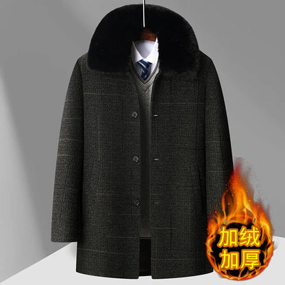 2024 new arrival winter coat fashion wool coats thicken trench coat men,mens high quality woolen jackets ,size M-4XL