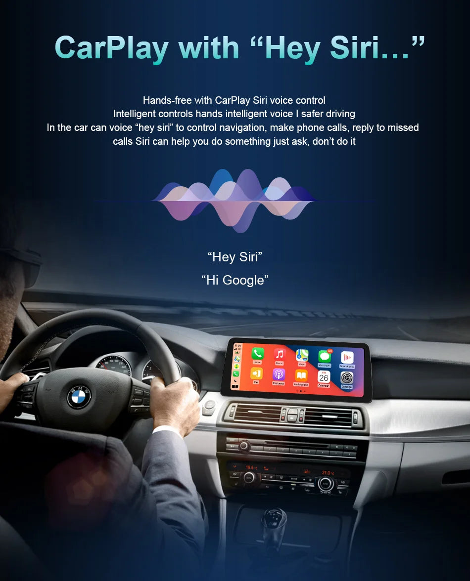 New Android 14 Wireless CarPlay Screen For BMW E60 E61 E62 E63 E90 E91 E92 2005-2012 Car Multimedia Player GPS Radio Navigation