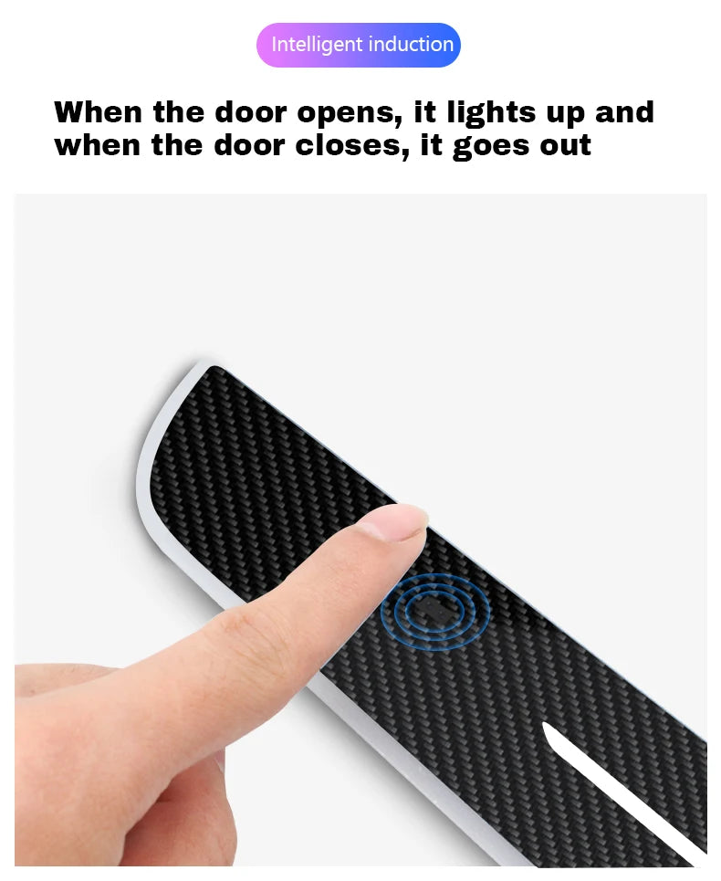 Carbon fiber For Ford ST Line Focus Fiesta Kuga Escape Customized Car Welcome Door illuminated Sill Light Logo LED Pedal Lamp