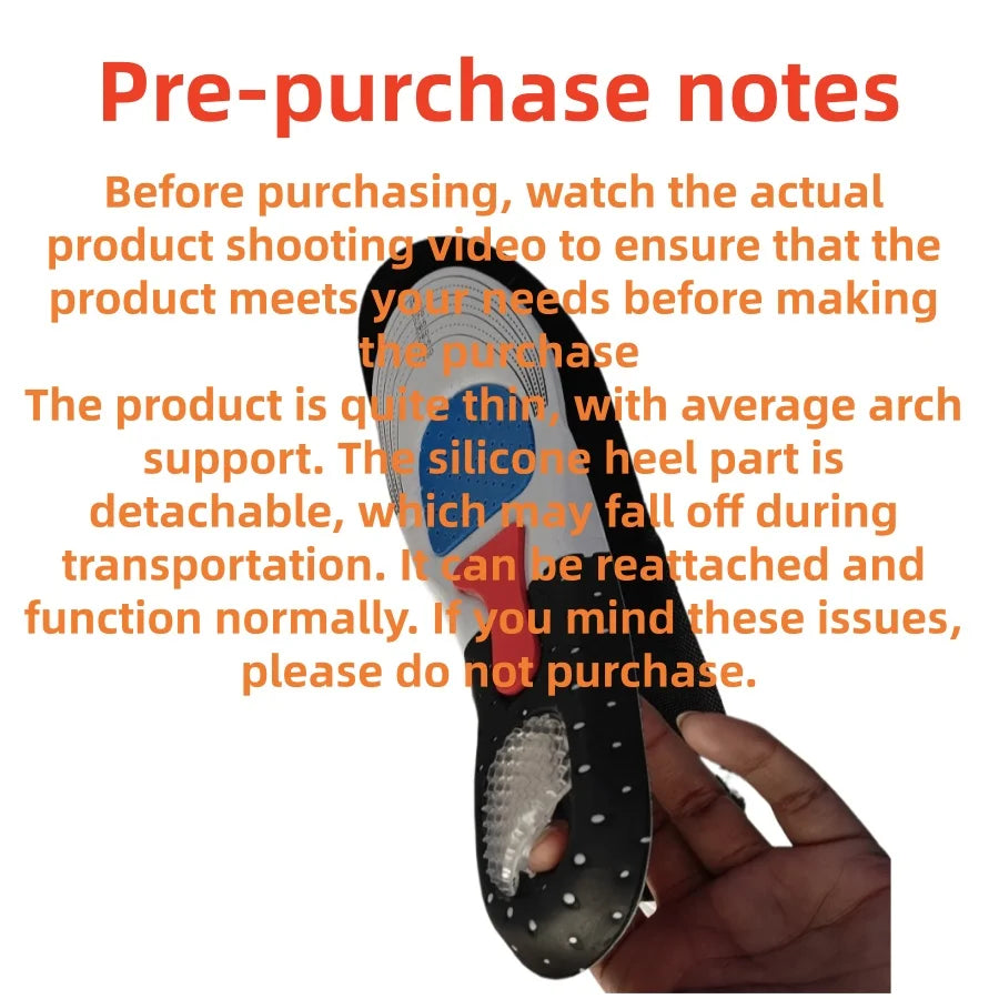 Orthopedic Insoles Memory Foam Cushion Gel Insole Silicone Arch Support Pads Sport Shoe Pad Soft Running Insert