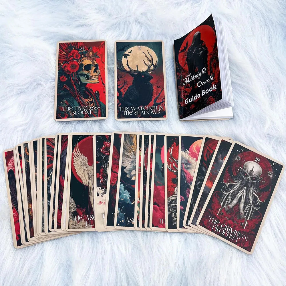 Midnight Oracle Card Deck, Gothic Dark Fantasy Themed Cards, Includes Paper Instructions, Perfect for Enthusiasts & Collectors,
