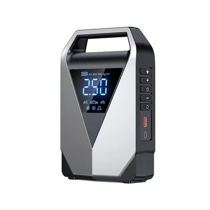 12000mAh High Capacity Multi-Function Car Jump Starter & Air Compressor, Emergency Battery Booster for Gas&Diesel Cars