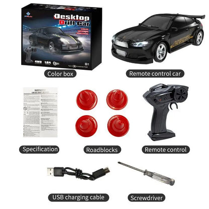 New 4WD 2.4GHZ RC Simulation Mini Drift Car Palm Racing Model Desk Toys 1/64 Scale Remote Control Car Gift for Children Boys.