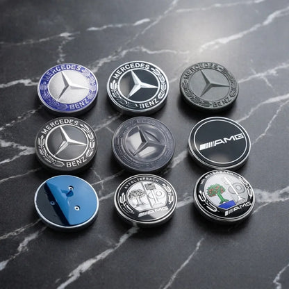 57mm Star Flat Hood Bonnet Logo Mercedes Benz W204 W124 W201 W202 W212 W220 W205 Emblem Badge stickers automobile Accessorie