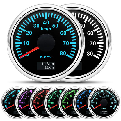 30/60/80/120/200 Km/h GPS Speedometer 52MM Car Truck Speed Gauge Meter With GPS Antenna With 7 Color Backlight 9-32V