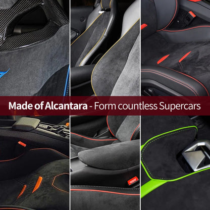 For Ford Mustang 2015-2025 Made of Alcantara Wrap ABS Car Trim Armrest Box Cover Panel Italian Suede Interior Tuning Accessories