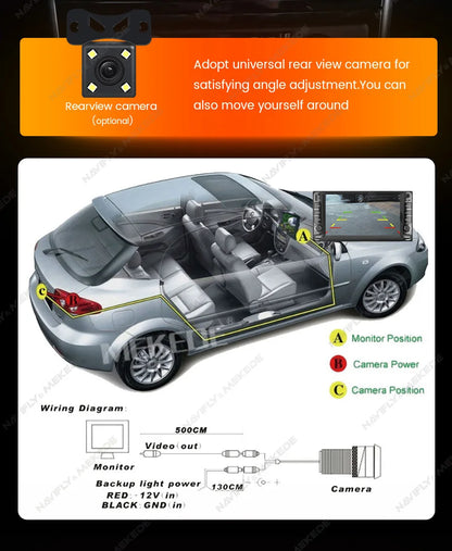 MEKEDE 2din MP5 Car Radio Universal Multimedia 7 inch HD Touch Screen Wired Carplay Android Auto BT USB FM Radio Stereo Audio