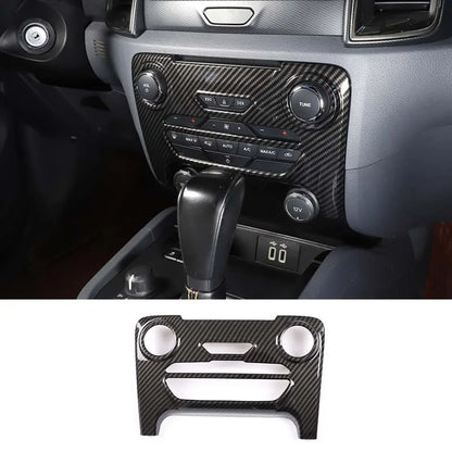 ABS Carbon Fiber For Ford Ranger Wildtrak 2015-2021 Car Center Control Shift Panel Steering Wheel Glass Lift Frame Sticker
