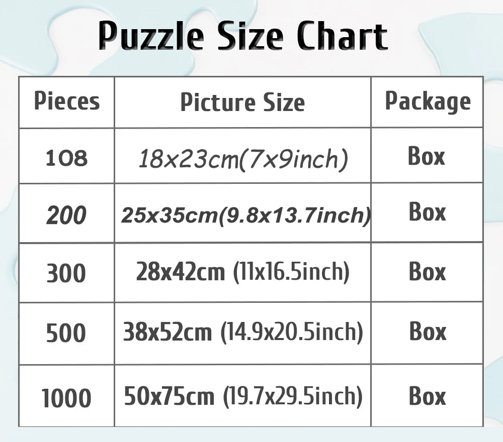 Photo Custom Jigsaw Puzzle 108/200/300/500/1000/1500 piece Custom puzzles for characters, pets, Wooden high-quality floor puzzle