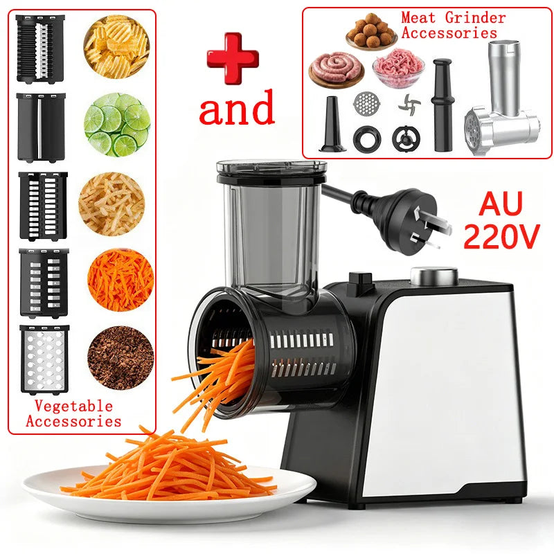Multifunctional S6B Commercial Electric Food Processor Meat Grinder Sausage Stuffer Vegetable Cutter Slicer Shredder for Kitchen