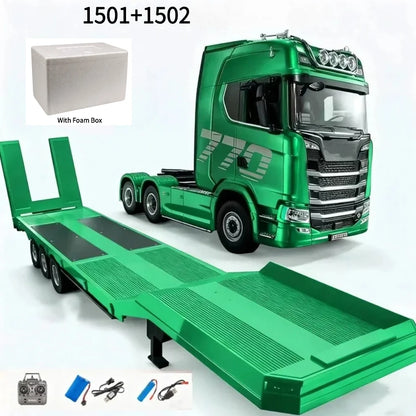 HUINA 1501 770S 1502 1/18 RC Tractor 2.4G 19CH RC Engineering Trailer Truck with Lights and Sound System RC Car Model Toy Gift