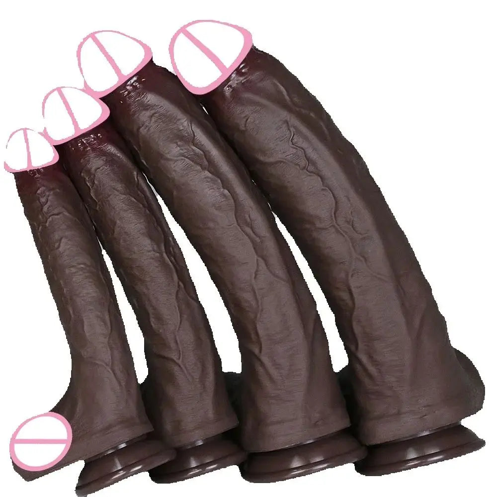 4Sizes Realistic Soft Big Dildo Double Silicone Suction Cup Penis Couples Masturbation Huge Cock Woman Man Anal Adult Sex Toy