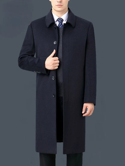 Autumn Winter 85% Cashmere Coat Men's Knee Long Woolen Jacket Business Casual Large Size Clothes Men Clothing Loose Warm Top 6XL