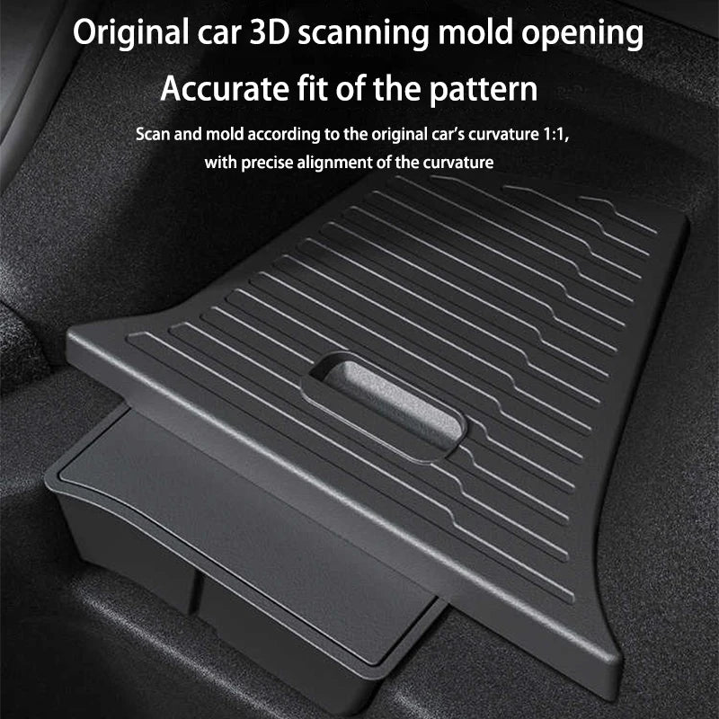 For Tesla Model Y Juniper 2026 2025 Trunk Side Storage Box Rear Trunk Organizer Flocking Mat Partition Anti-dirty Accessories