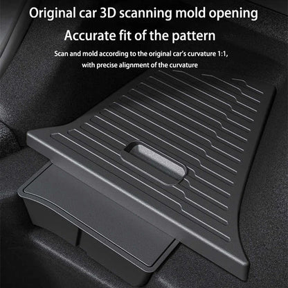 For Tesla Model Y Juniper 2026 2025 Trunk Side Storage Box Rear Trunk Organizer Flocking Mat Partition Anti-dirty Accessories