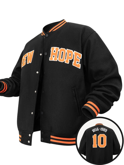 Men's Letterman Jacket Vintage Vasity Baseball Coat Casual Streetwear Outerwear with 'G' Letter Embroidery & Inner Pocket