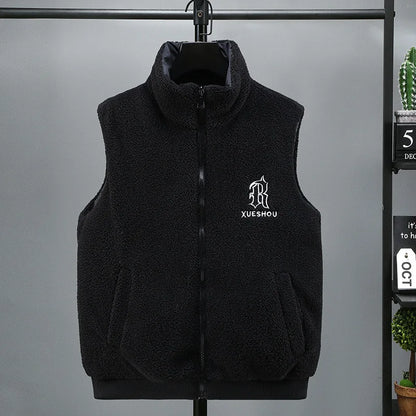 Winter New Large Size Double-sided Cotton Vest Men's Thermal Vest Imitation Granular Velvet Tide Brand Vest Tide