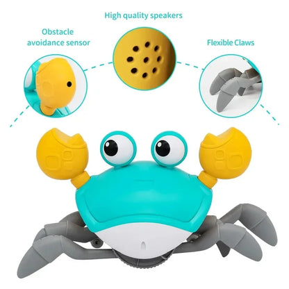 Electric Escape Cute Crab Toy Induction Evasion with Music Lights Children's Interactive Puzzle Gift Rechargeable Luminous Toys