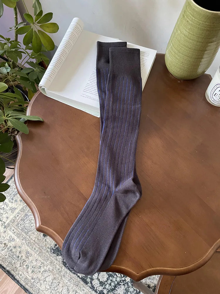 Man's Knee High Socks Calf Socks Cotton Dressing Mature Man Adult Man's Cotton Socks