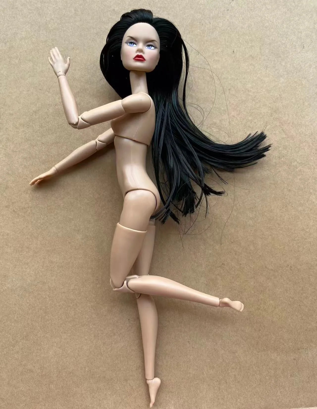 Poppy Good Makeup Head With Beige Yoga Slim Doll Body 1/6 Doll Figures Collective Toys Colorful Hair Doll Heads