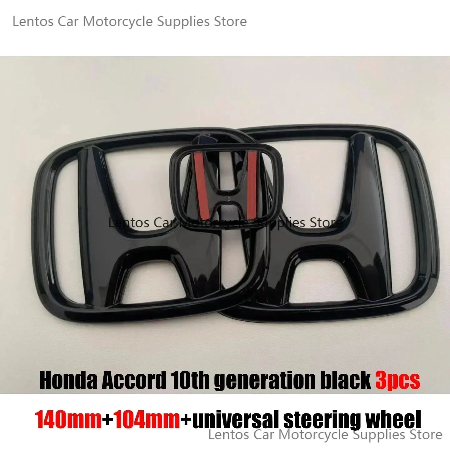 Black Red Front Rear Cover Steering Wheel Emblem Modification Sticker for Honda 10th Accord Civic Exterior Tuning Parts