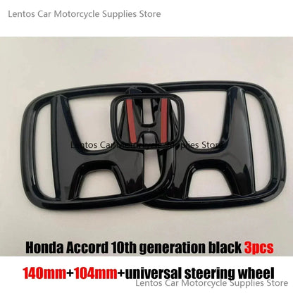 Black Red Front Rear Cover Steering Wheel Emblem Modification Sticker for Honda 10th Accord Civic Exterior Tuning Parts