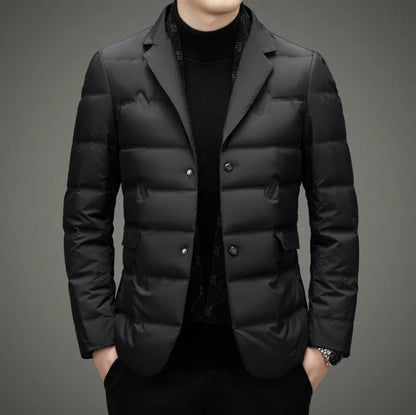 Down Suit Men 2025 New Style Middle-Aged Men's Fashionable Winter Warm and Comfortable Down Jacket Dad Winter Suit Jacket