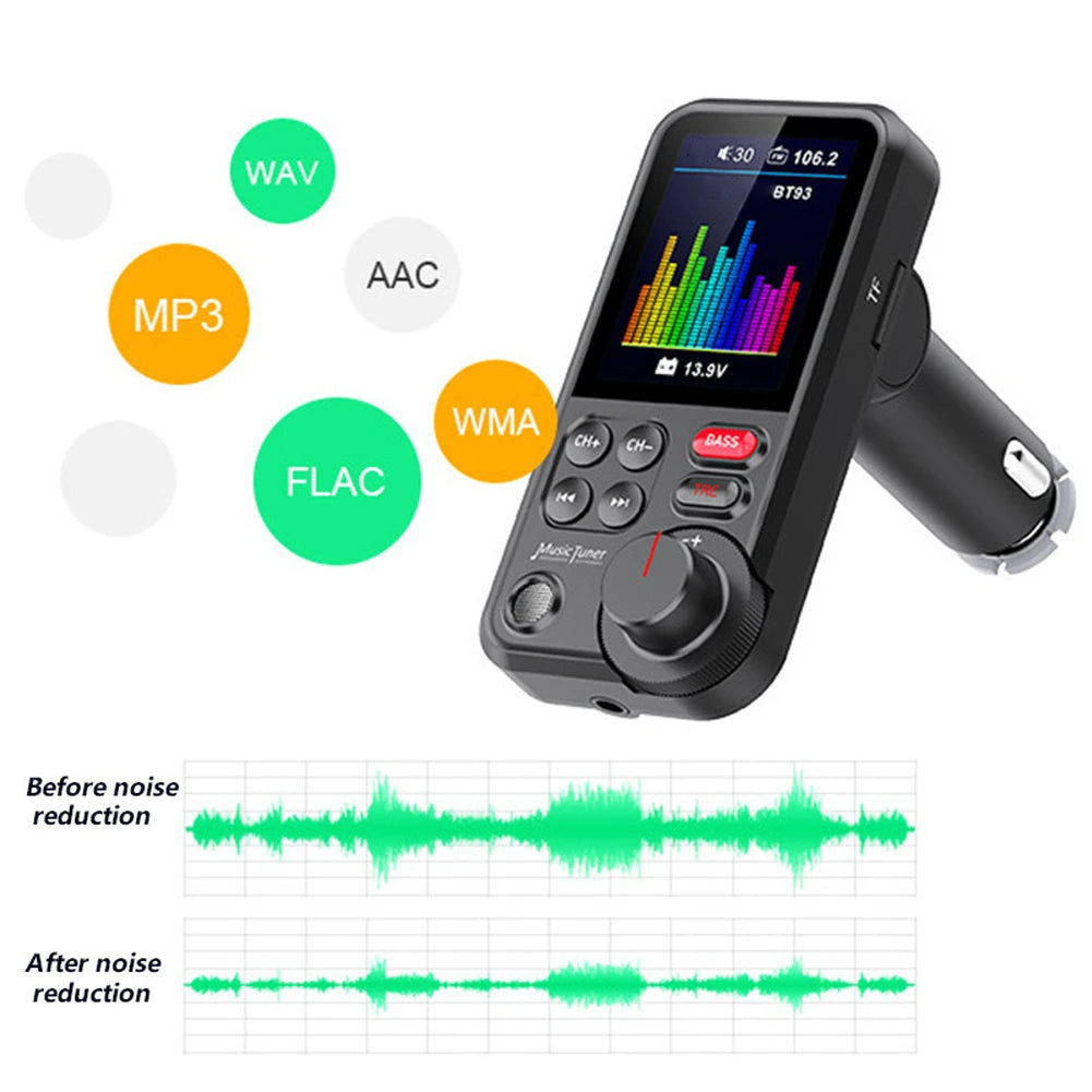1.8 Inch Music Player QC3.0 Charging Bluetooth-Compatible Handsfree Car Radio Quick Charge Adapter Car Wireless USB Fast Charger